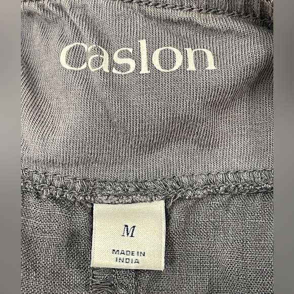 Caslon 100% Linen Skirt Pockets Size M Gray A-Line Pull On - Picture 6 of 6